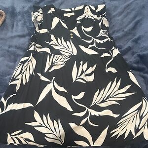 LOFT Monochrome Leaf Pattern Dress
